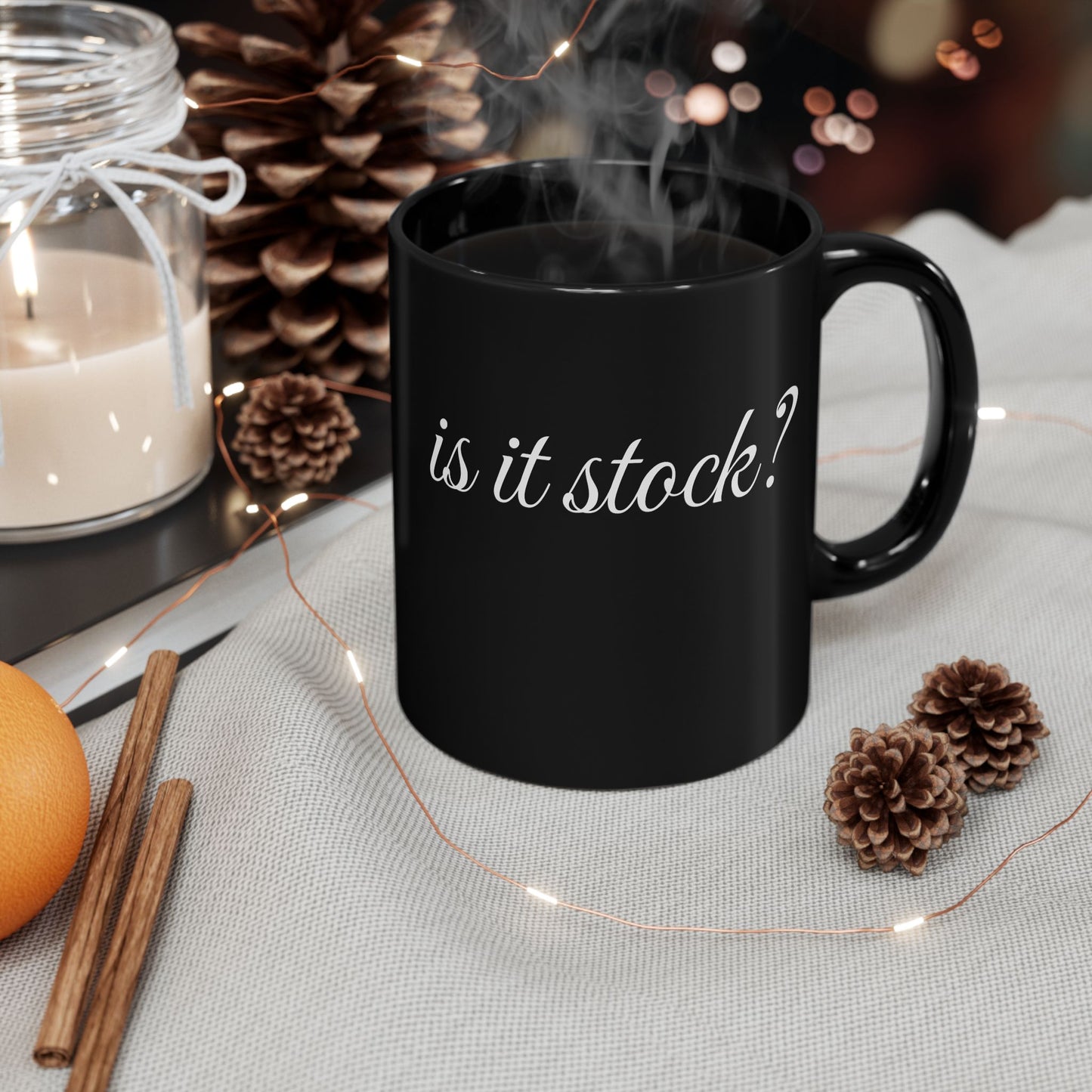 Is It Stock? Black Mug