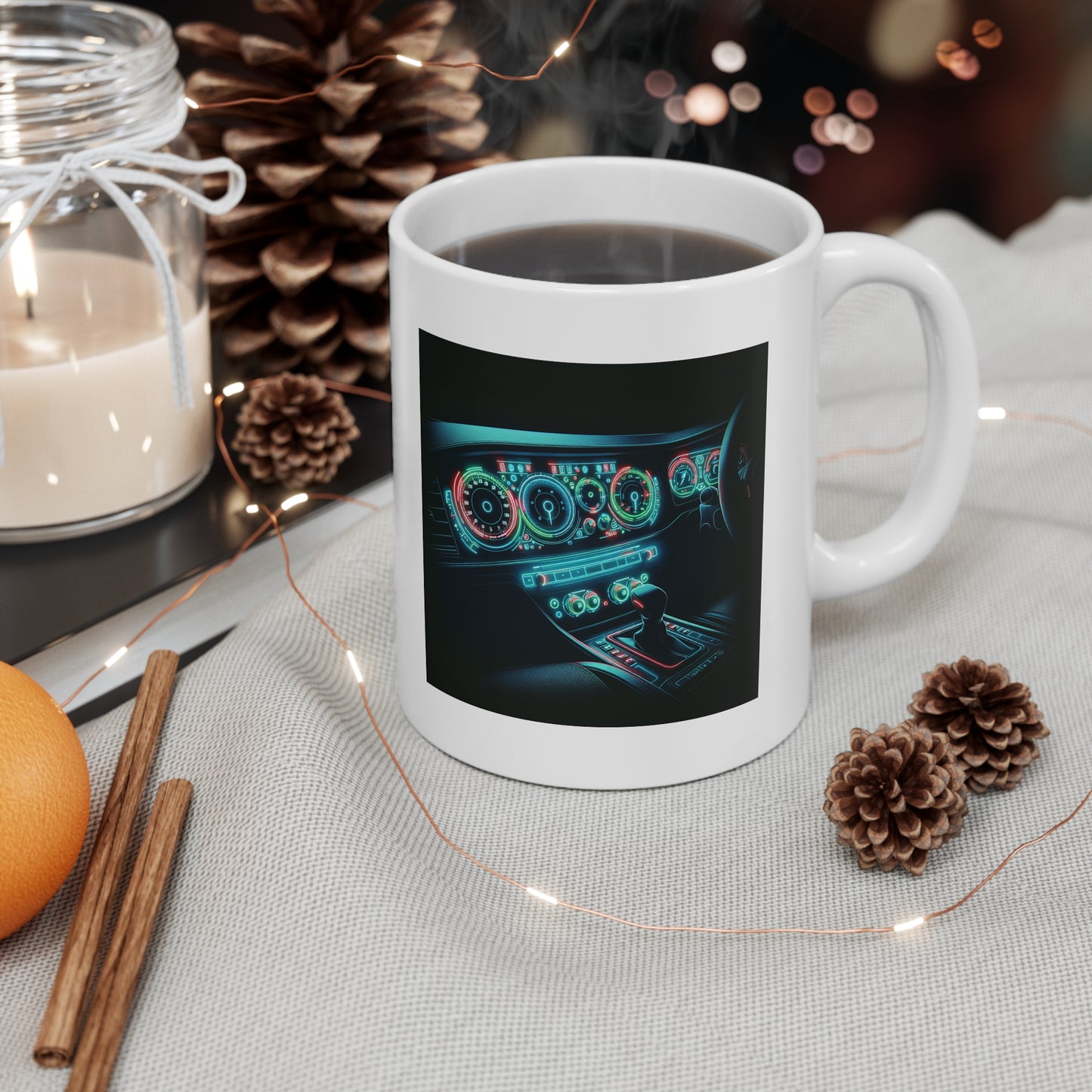 Glow-in-the-Dark Dashboard White Mug