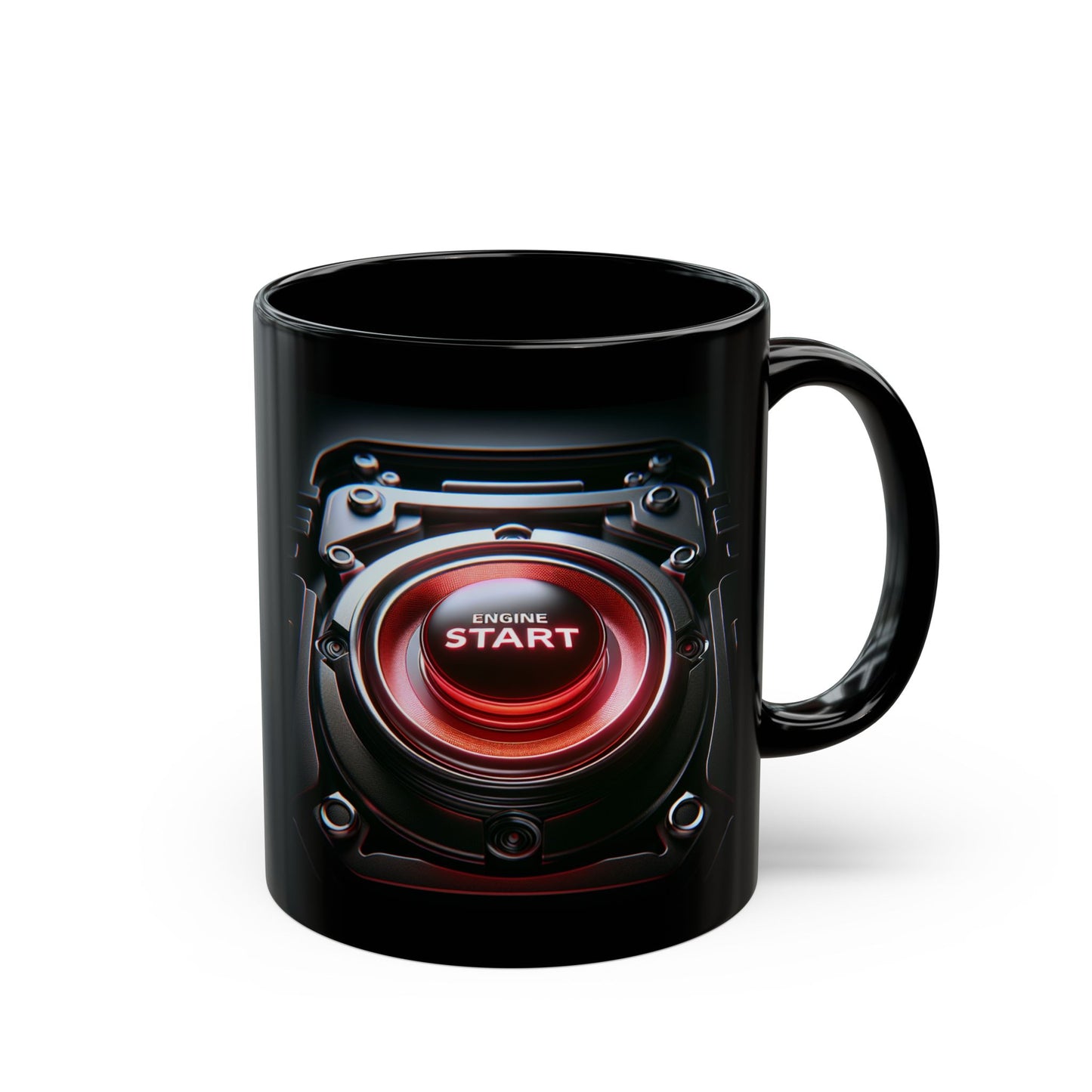 Engine Start Button Black Mug