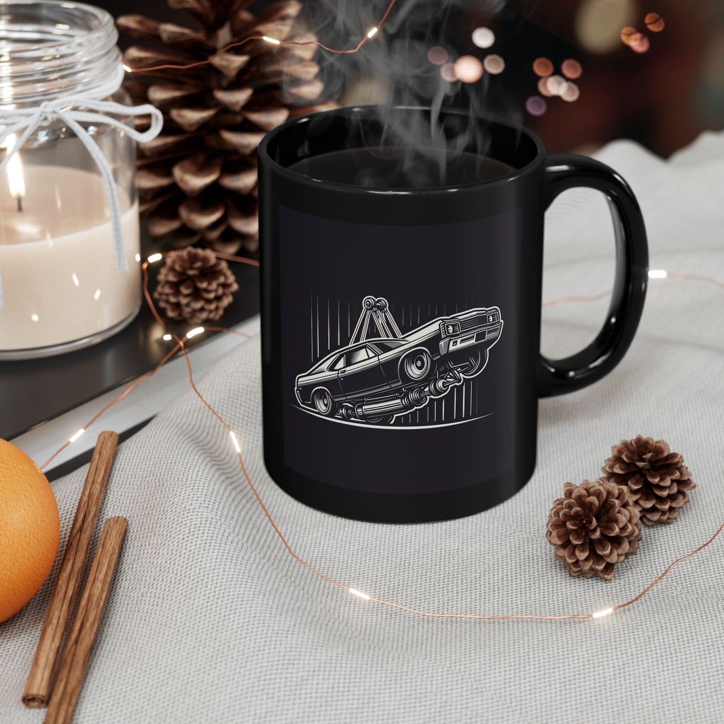 Lowrider Silhouette Black Mug