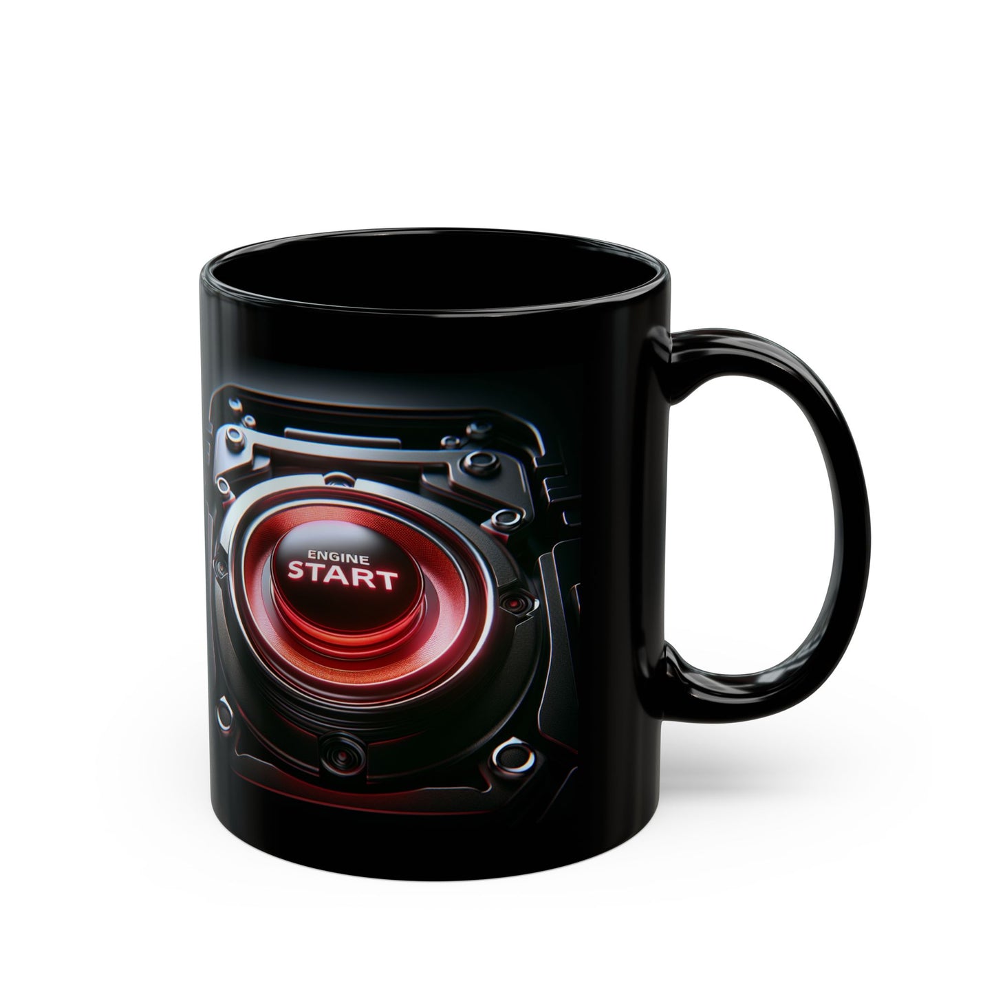 Engine Start Button Black Mug