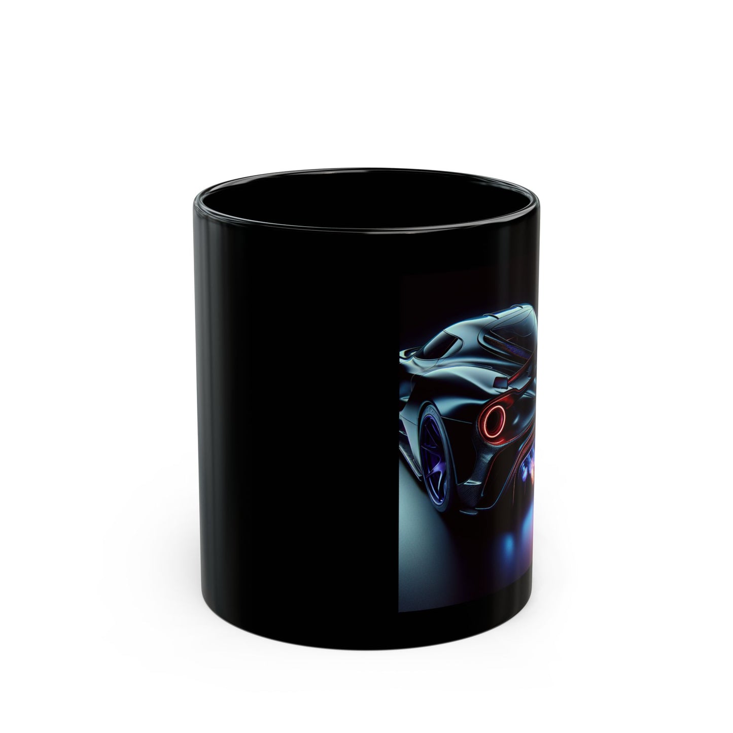 Flaming Exhaust Black Mug